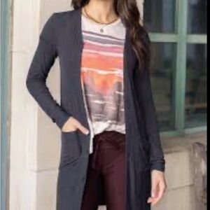 Grace & Lace Charcoal Cardigan Sweater